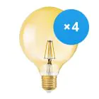 Multipack 4x Ledvance Vintage 1906 LED E27 Ball Gold 4W 410lm - 824 Extra Warm White | Replaces 40W