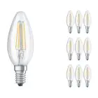 Multipack 10x Ledvance CLASSIC LED E14 Candle Filament Clear 4W 470lm - 827 Extra Warm White | Replaces 40W