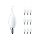 Multipack 10x Philips Corepro LED Candle E14 Bent-tip Frosted 2.2W 250lm - 822-827 Dim To Warm | Dimmable - Replaces 25W