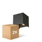 Duopack D'Lite LED Wall Light Elingen Aluminium Black 4.9W 290lm - 830 Warm White | Light Sensor